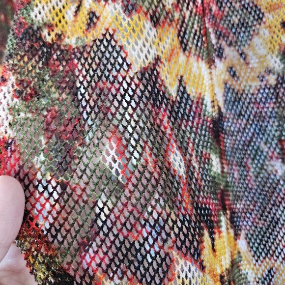 Vtg Shelor Mesh Duster Cardigan Womens L Brown Earthy Boho Cottagecore - Picture 6 of 10